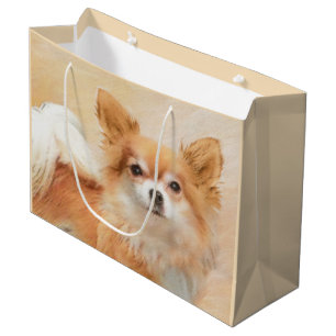 Bolsa De Regalo Grande Arte original de la pintura de perro de Chihuahua,