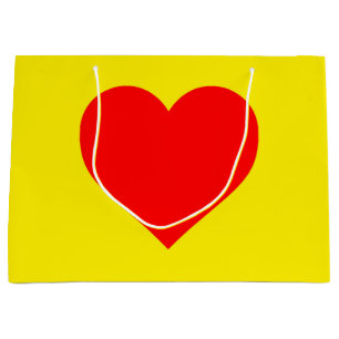 Bolsa De Regalo Grande Arte pop de calor en el corazón rojo