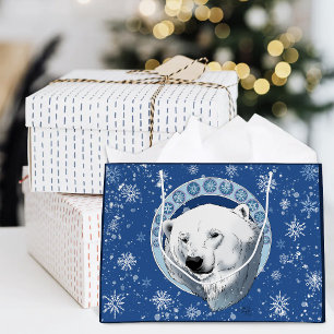 Bolsa De Regalo Grande Arte Sereno Azul Art Nouveau Oso Polar Copos de Ni