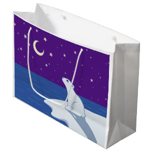 Bolsa De Regalo Grande Arte Stargazing de Cub del oso polar