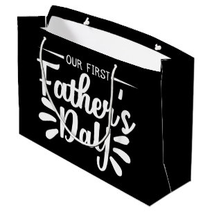 Bolsa De Regalo Grande arte verbal del primer Día del Padre