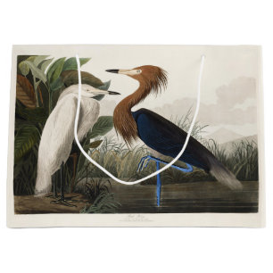 Bolsa De Regalo Grande Arte Vintage de Audubon del Pájaro Garceta Rosada