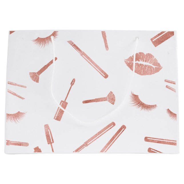 Bolsa De Regalo Grande Artista de maquillaje, labios, maquillaje, belleza (Anverso)