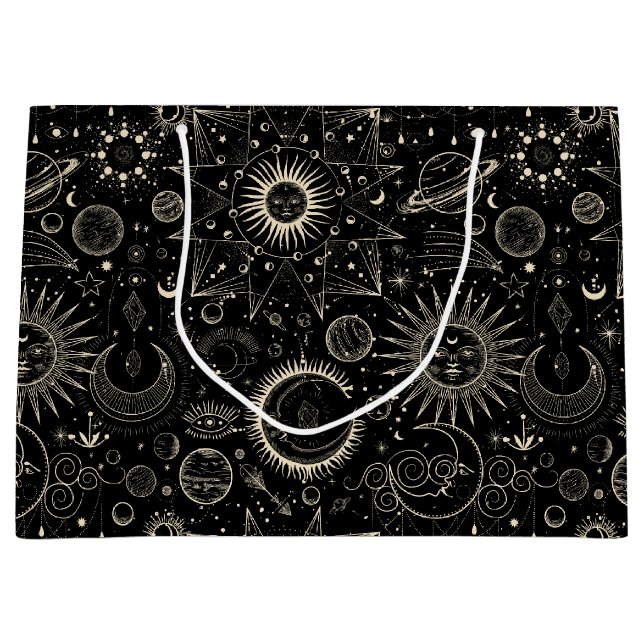 Bolsa De Regalo Grande astrología mágica tarot patrón celestial (Anverso)