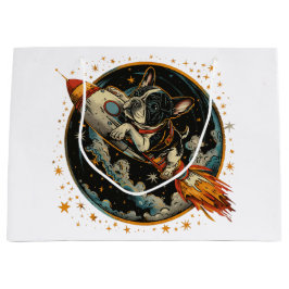 Bolsa De Regalo Grande Astronauta de Bulldog francés