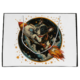Bolsa De Regalo Grande Astronauta de Bulldog francés