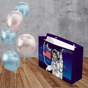 Bolsa De Regalo Grande Astronauta En La Luna Niño Del Espacio Ultraterres
