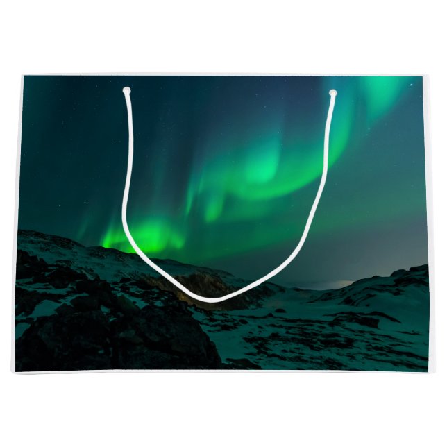 Bolsa De Regalo Grande Aurora boreal verde