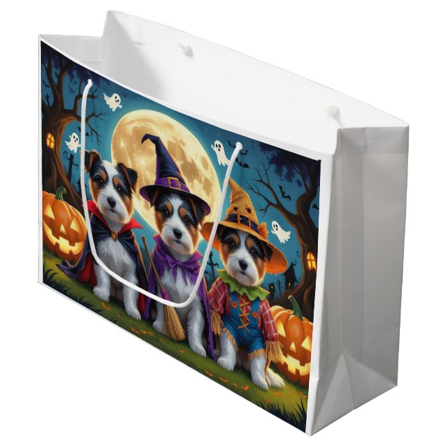 Bolsa De Regalo Grande Australia Terrier Perro Calabaza Halloween Funny (Angulo Anverso)
