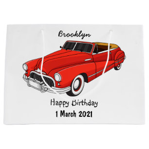 Bolsa De Regalo Grande Automóvil rojo clásico de 1948