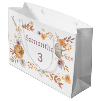 Bolsa De Regalo Grande Autumn Gift Bag, Fall Birthday Present Bag for Kid