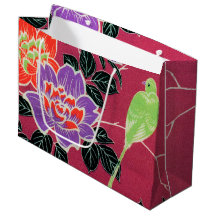 Ave y flor japonesas vintage