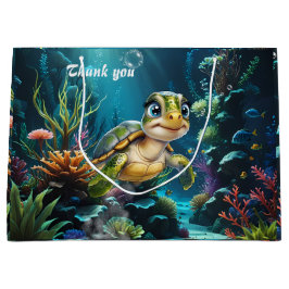 Bolsa De Regalo Grande Aventuras submarinas con la alegre tortuga.