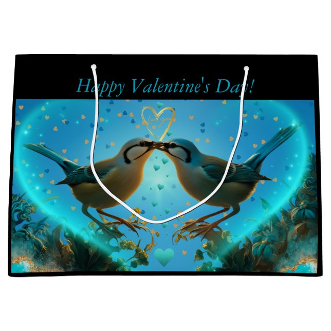 Bolsa De Regalo Grande Aves de San Valentín (Anverso)