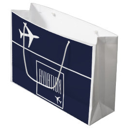 Bolsa De Regalo Grande Aviación piloto de aviones Funky White