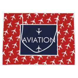 Bolsa De Regalo Grande Aviación piloto de aviones Funky White