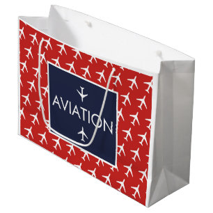 Bolsa De Regalo Grande Aviación piloto de aviones Funky White