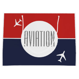 Bolsa De Regalo Grande Aviación piloto de aviones Funky White