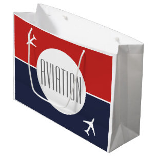 Bolsa De Regalo Grande Aviación piloto de aviones Funky White