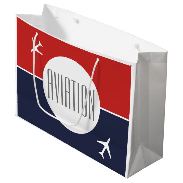 Bolsa De Regalo Grande Aviación piloto de aviones Funky White (Angulo Anverso)
