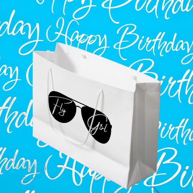 Bolsa De Regalo Grande Aviador negro guion Chica mosca gafas de sol Cumpl (Subido por el creador)