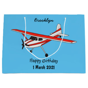 Bolsa De Regalo Grande avión de engranaje de triciclo caricatura