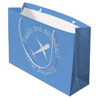 Bolsa De Regalo Grande Avión personalizado en azul y alto vuelo