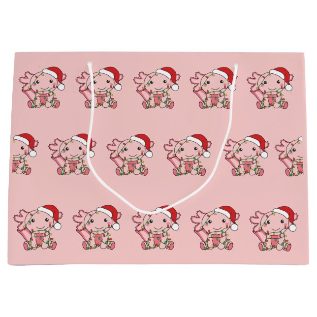 Bolsa De Regalo Grande Axolotl Christmas Winter Animals Axolotls Large Gi (Anverso)