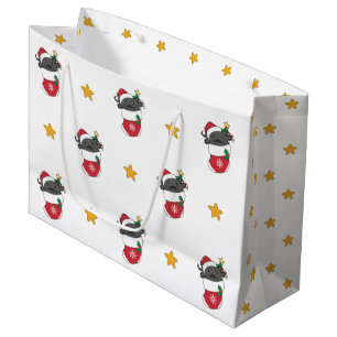 Bolsa De Regalo Grande Axolotl Navidades Nieve Animales de Invierno Axolo