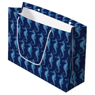 Bolsa De Regalo Grande Azul caballito de mar