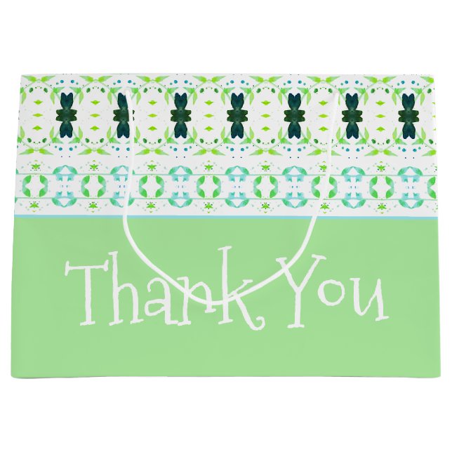 Bolsa De Regalo Grande Azul claro y verde (Anverso)