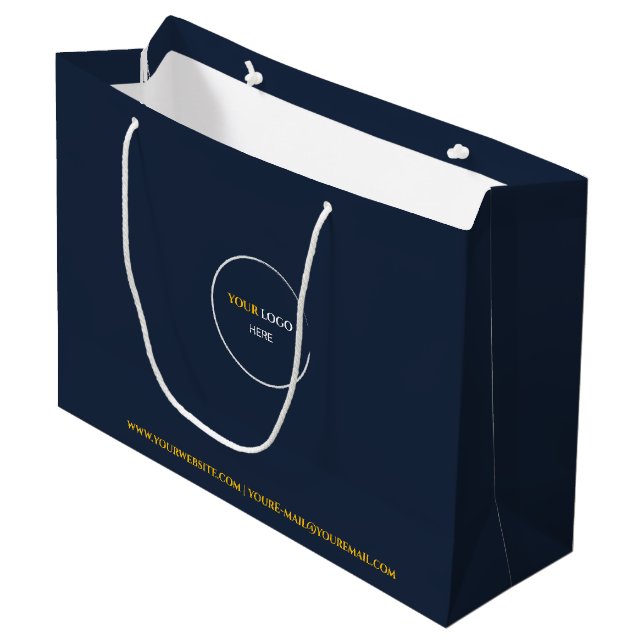 Bolsa de regalo grande azul de media noche (Angulo Anverso)