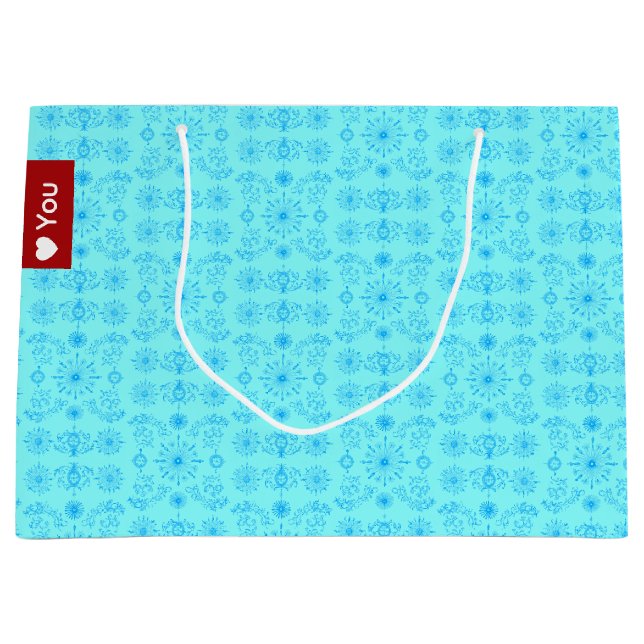 Bolsa De Regalo Grande Azul delicado sobre turquesa (Anverso)