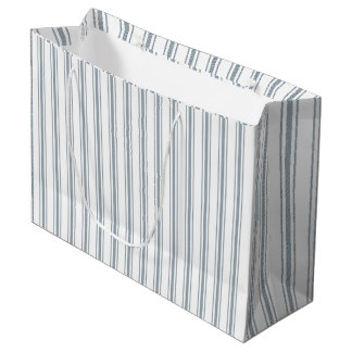 Bolsa De Regalo Grande Azul Francés a Cuadros Rayado