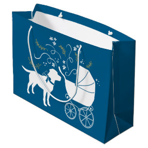 Bolsa De Regalo Grande Azul francés Bulldog Baby Shower francés