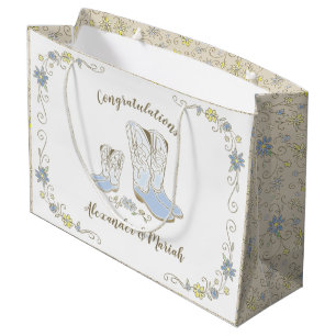 Bolsa De Regalo Grande Azul francés Bulldog Baby Shower francés