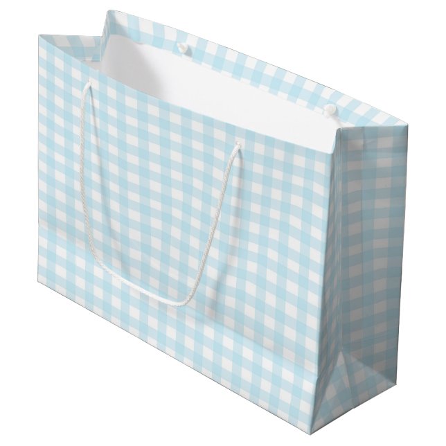 Bolsa De Regalo Grande Azul Gingham 1 (Angulo Anverso)