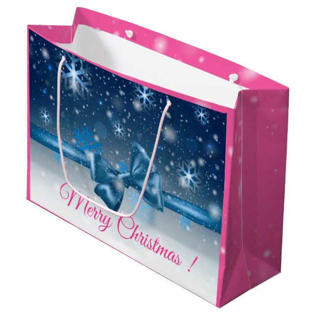 Bolsa De Regalo Grande Azul invernal (Angulo Anverso)