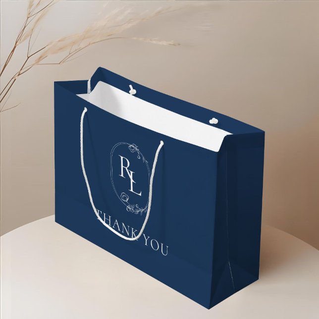 Bolsa De Regalo Grande Azul Marino Oscuro | Agradecimiento de Boda con Mo (Subido por el creador)
