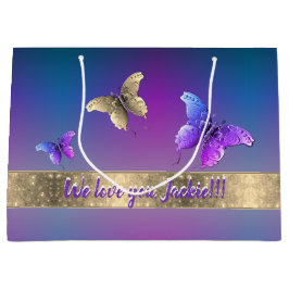 Bolsa De Regalo Grande Azul mariposa románica