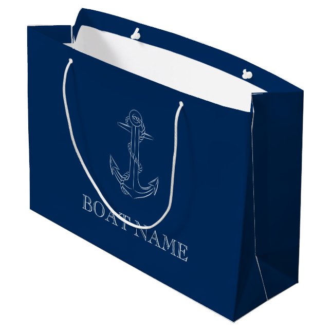 Bolsa De Regalo Grande Azul Nautical Spirit Anchor Navy (Angulo reverso)