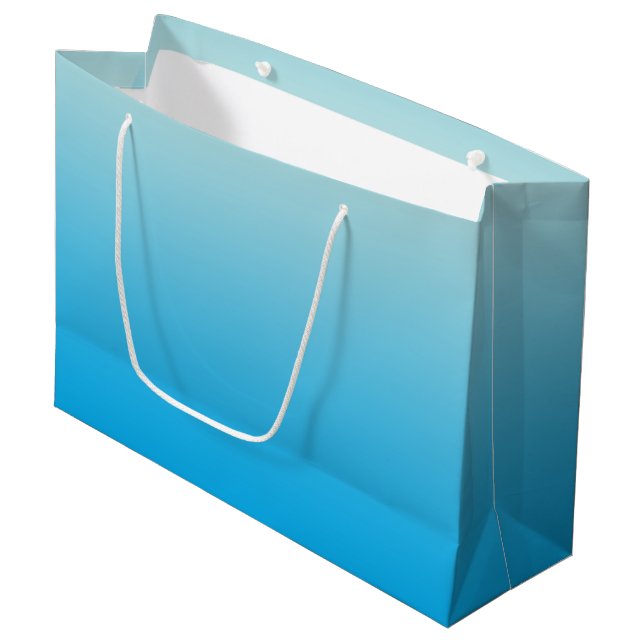 Bolsa De Regalo Grande Azul Ombre de la aguamarina (Angulo Anverso)