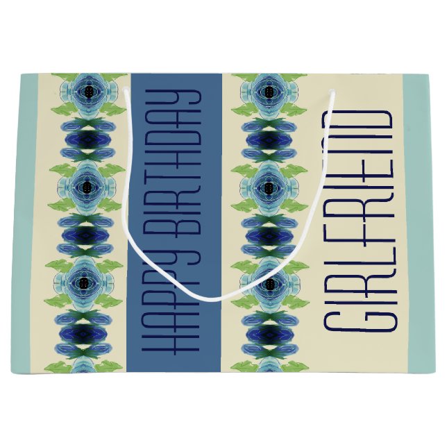 Bolsa De Regalo Grande Azul Oscuro Y Claro (Anverso)