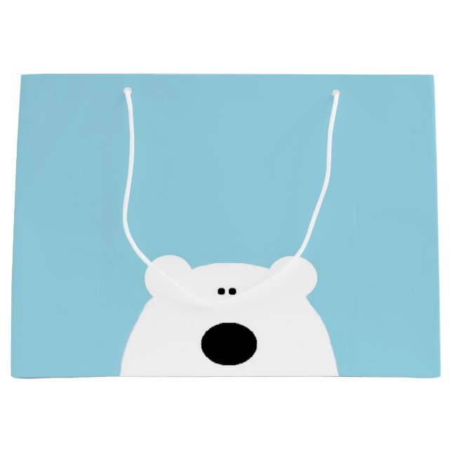 Bolsa De Regalo Grande Azul oso polar (Anverso)
