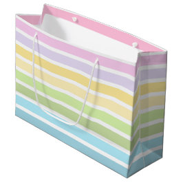 BOLSA DE REGALO GRANDE AZUL VERDE AMARILLO ROSA PURPURA RAYAS PASTEL