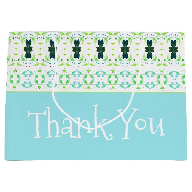 Bolsa De Regalo Grande Azul verde azulado y verde anime (Anverso)