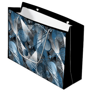 Bolsa De Regalo Grande Azul y gris. Abstracción.