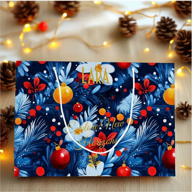 Bolsa de regalo grande azul y rojo festivo persona (Subido por el creador)