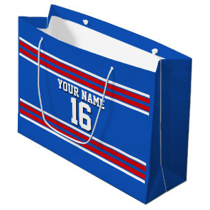 Bolsa De Regalo Grande Azul zafiro con franjas blancas rojas Jersey