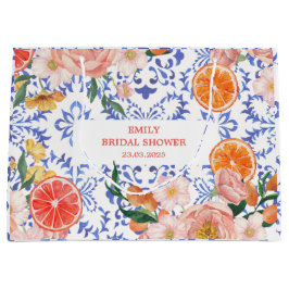 Bolsa De Regalo Grande Azulejos azules italianos Fiesta de Despedida de S